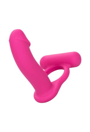 Wibrujący pierścień erekcyjny z silikonowym dildem