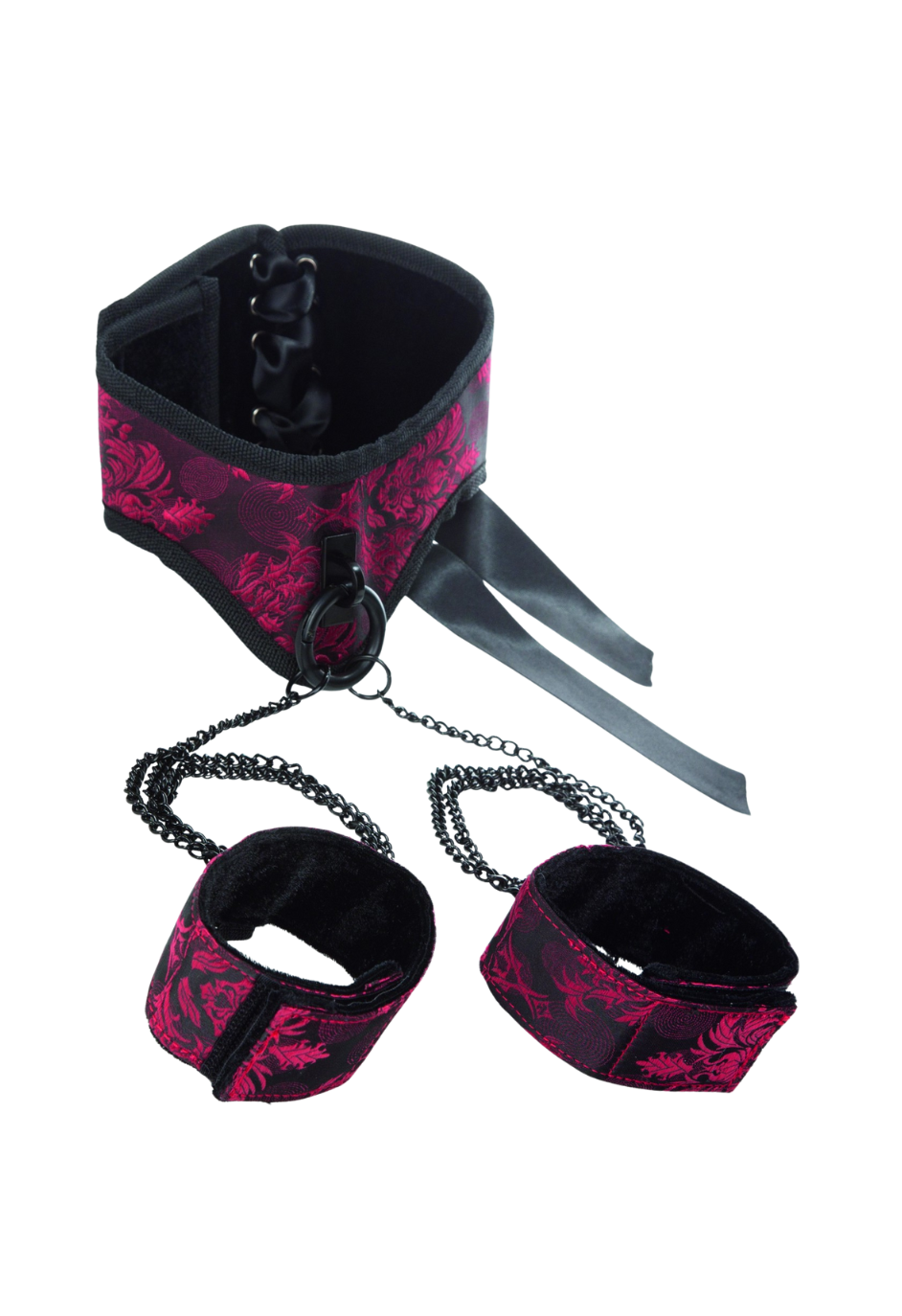 Zmysłowy zestaw kajdanek z obrożą Zmysłowy zestaw kajdanek z obrożą