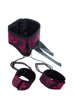 Zmysłowy zestaw kajdanek z obrożą