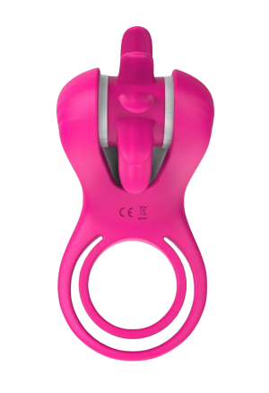 Różowy pierścień falliczny z masażerem łechtaczki