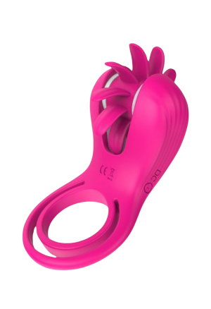 Różowy pierścień falliczny z masażerem łechtaczki