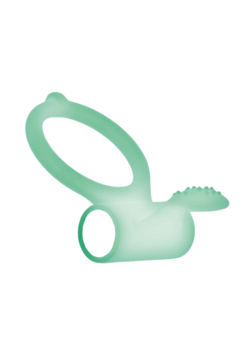 Świecący, silikonowy ring na penisa z wibracjami i wypustką Świecący, silikonowy ring na penisa z wibracjami i wypustką