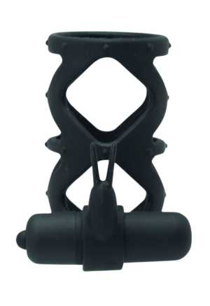 Rękaw na penisa z wibracjami i stymulatorem łechtaczki