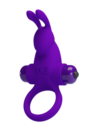 Fioletowy pierścień wibrujący z króliczkiem stymulującym