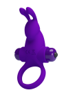 Fioletowy pierścień wibrujący z króliczkiem stymulującym Fioletowy pierścień wibrujący z króliczkiem stymulującym