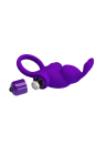 Fioletowy pierścień wibrujący z króliczkiem stymulującym Fioletowy pierścień wibrujący z króliczkiem stymulującym