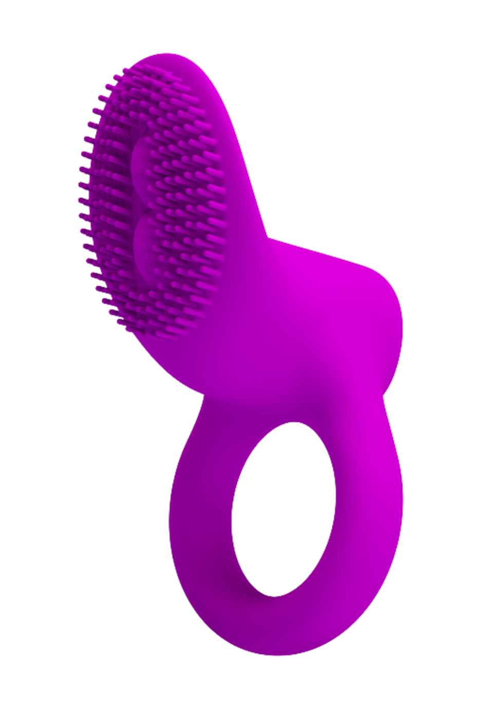 Wibrujący, purpurowy pierścień na penisa ze stymulatorem łechtaczki