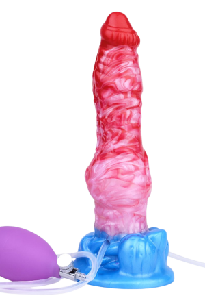 Nadmuchiwane dildo z funkcją ejakulacji i fantazyjnym wyglądem