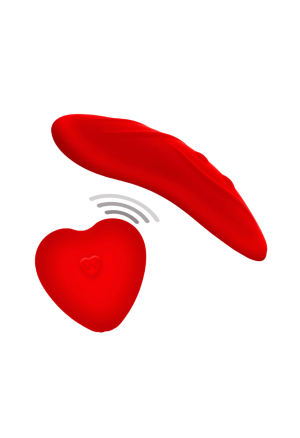 Koronkowe majteczki z wibratorem i pilotem w kształcie serca