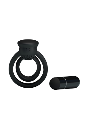 Podwójny ring na penisa ze stymulatorem łechtaczki