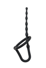 Silikonowy dilator z pierścieniem na żołądź i kulką stymulującą