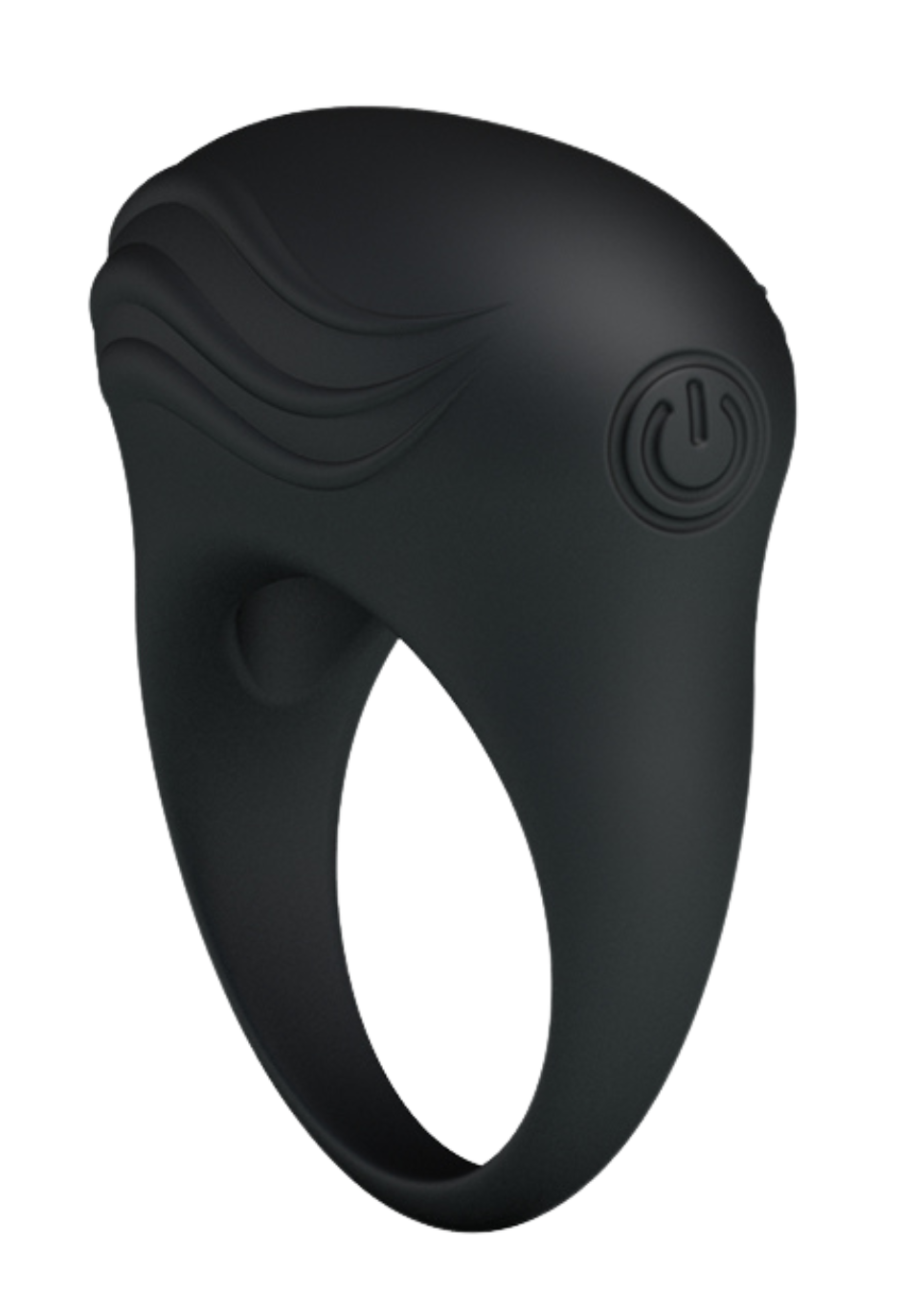 Klasyczny, czarny pierścień wibrujący z wypustkami