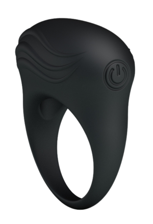 Klasyczny, czarny pierścień wibrujący z wypustkami