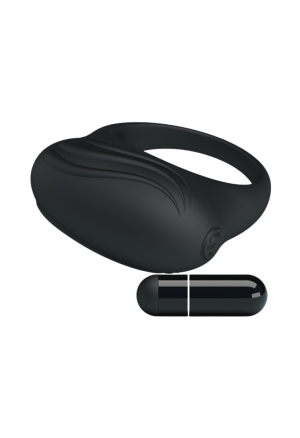 Klasyczny, czarny pierścień wibrujący z wypustkami