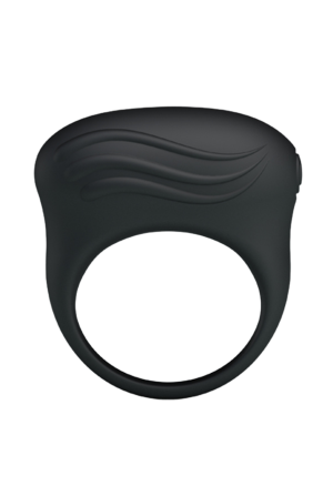 Klasyczny, czarny pierścień wibrujący z wypustkami