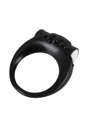 Czarny wibrujący pierścień na penisa