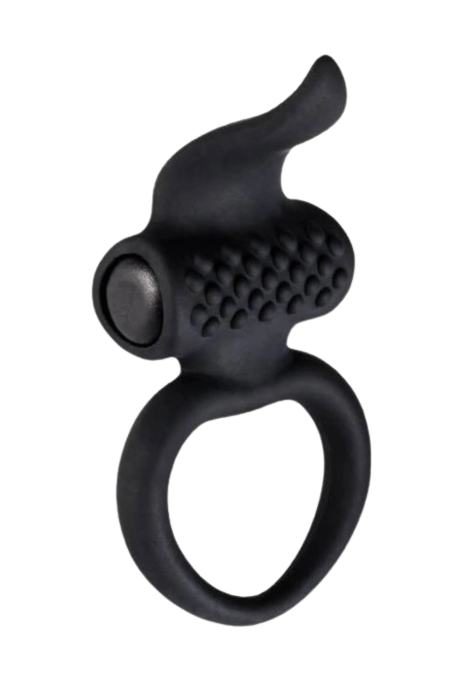 Silikonowy pierścień na penisa z wypustkami i mocną wibracją