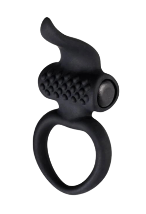 Silikonowy pierścień na penisa z wypustkami i mocną wibracją