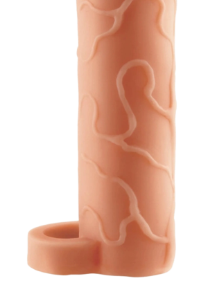 Bardzo elastyczna przedłużka z cyberskóry, +2.5 cm z ringiem na jądra