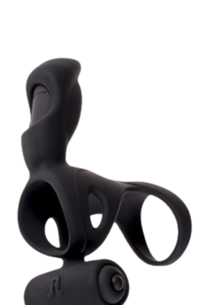 Wibrujący pierścień z NAKŁADKĄ na członka i jądra Spartakus PODWÓJNA stymulacja