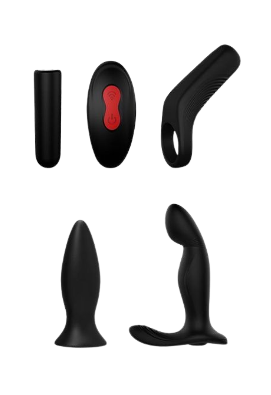 Kompletny zestaw stymulujący dla mężczyzn z pilotem i wymiennym wibratorem