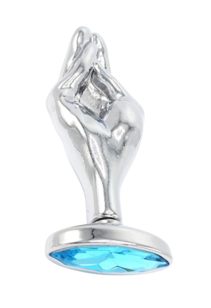 Stalowy korek analny z motywem pięści i kamieniem szlachetnym - 7 cm