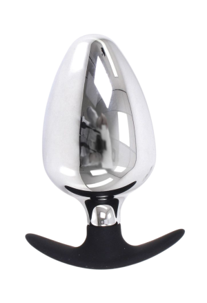 Luksusowy, polerowany korek analny z silikonową bazą - 8,5 cm