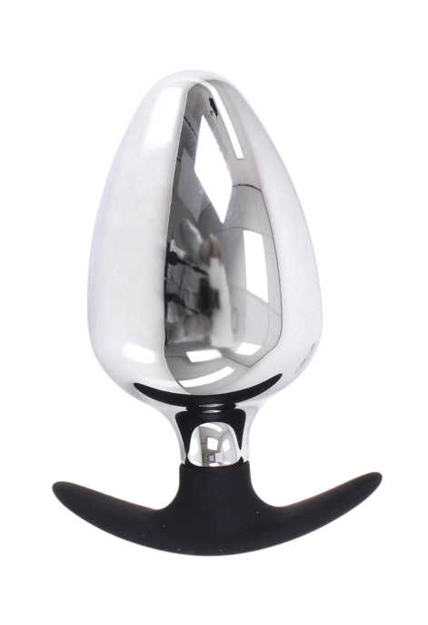 Luksusowy, polerowany korek analny z silikonową bazą - 8,5 cm