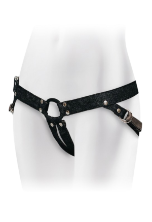 Uniwersalna uprząż do strap-onów z elastycznym silikonowym pierścieniem 4 cm