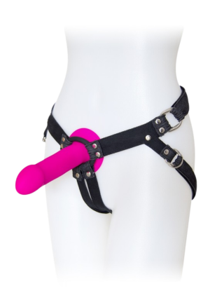 Uniwersalna uprząż do strap-onów z elastycznym silikonowym pierścieniem 4 cm