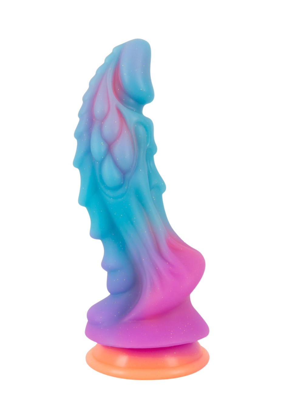 Fantazyjne dildo potwora z brokatem - 21,5 cm