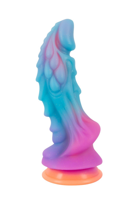 Fantazyjne dildo potwora z brokatem - 21,5 cm