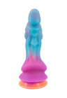Fantazyjne dildo potwora z brokatem - 21,5 cm