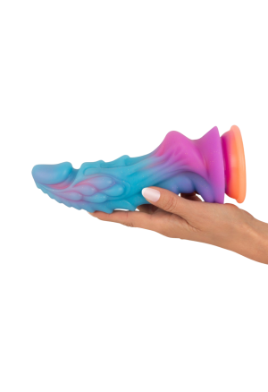 Fantazyjne dildo potwora z brokatem - 21,5 cm