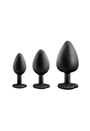 Zestaw 3 silikonowych korków analnych z uroczym kryształkiem