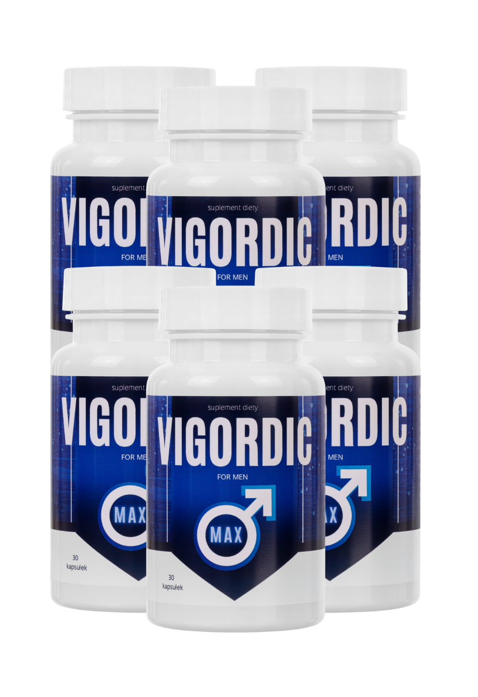 6xVigordic Max - kapsułki na potencje i zwiększenie długości penisa, 30 sztuk