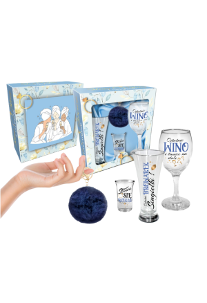 Niezbędnik panieński - zestaw gadżetów w niebieskiej kolorystyce