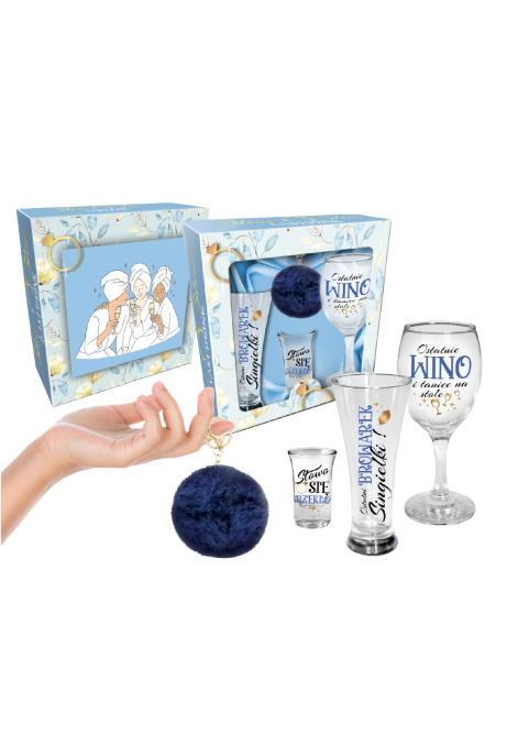 Niezbędnik panieński - zestaw gadżetów w niebieskiej kolorystyce