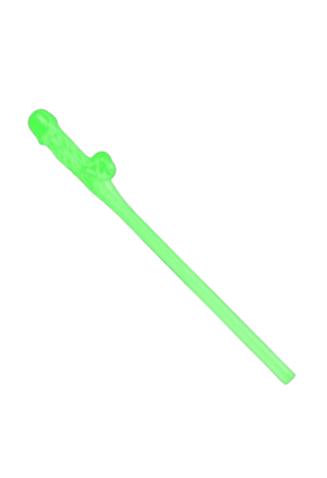 Słomki świecące w ciemności - kształt penisa 18,5 cm