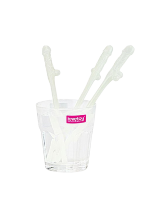 Słomki świecące w ciemności - kształt penisa 18,5 cm