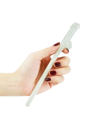 Słomki świecące w ciemności - kształt penisa 18,5 cm