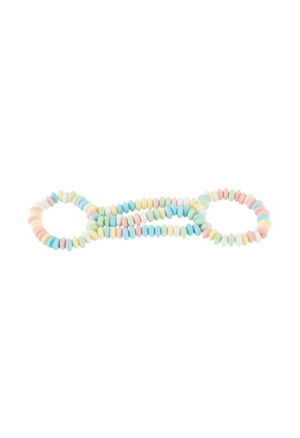 Zabawne kajdanki z jadalnych, cukrowych koralików