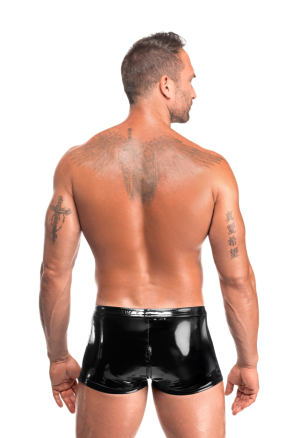 Błyszczące szorty  z potrójnym zamkiem w kroku