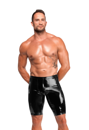 Czarne spodnie z potrójnym zamkiem przód–tył