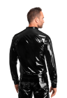 Czarna, męska kurtka  o lustrzanym połysku