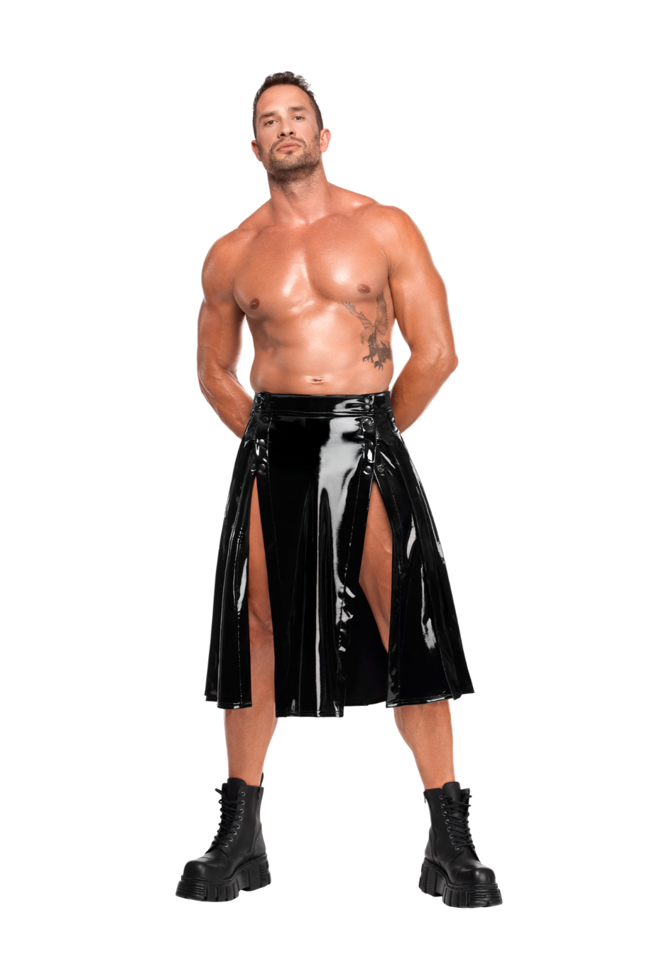 Męska spódnica - gladiatorka o lustrzanym połysku