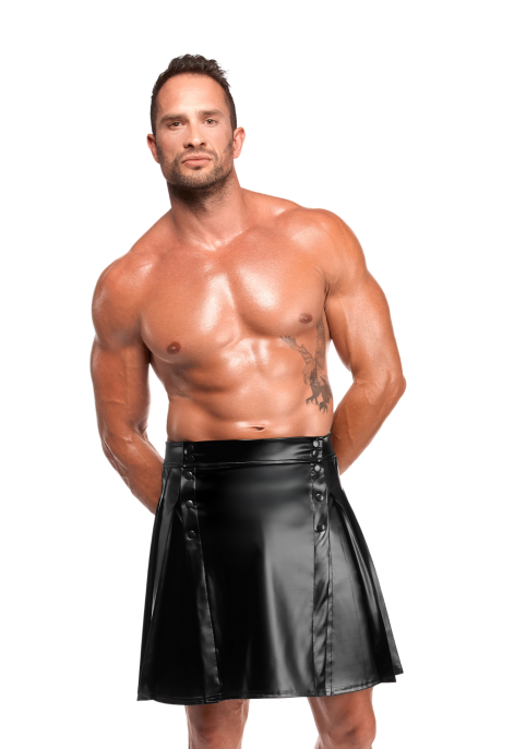 Męska spódnica PowerWetlook z plisami i zapięciem na zatrzaski