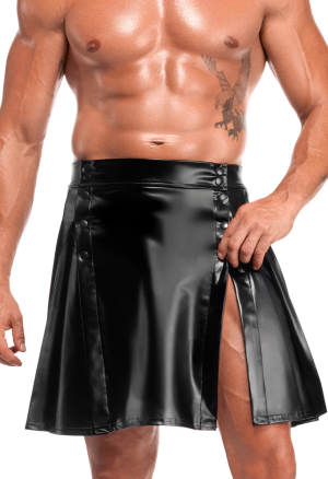 Męska spódnica PowerWetlook z plisami i zapięciem na zatrzaski