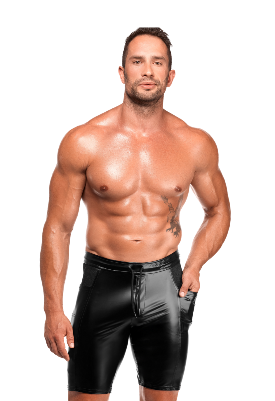 Czarne, męskie spodnie z dopasowanym krojem