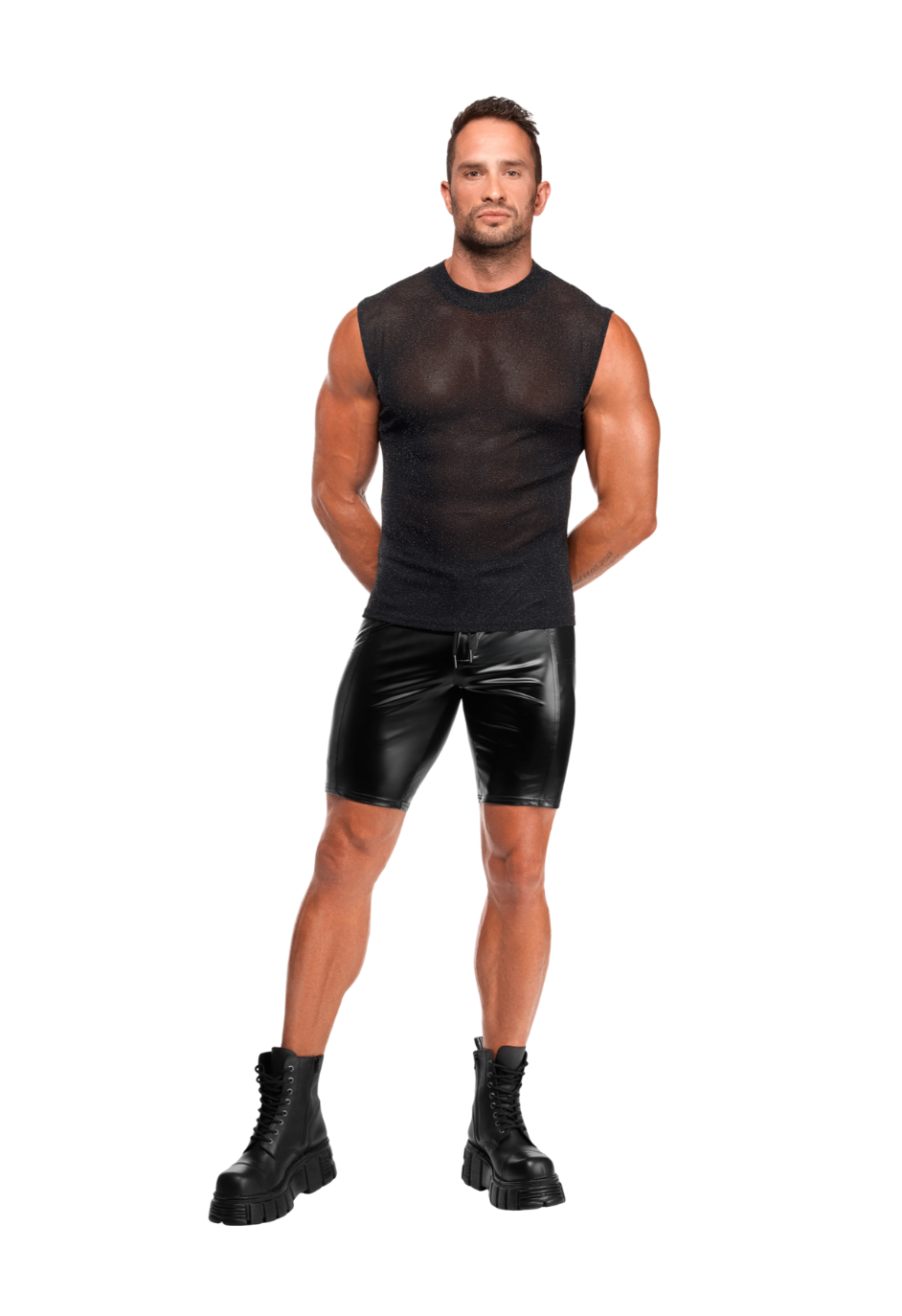 Przezroczysta koszulka z połyskującym srebrnym tiulem